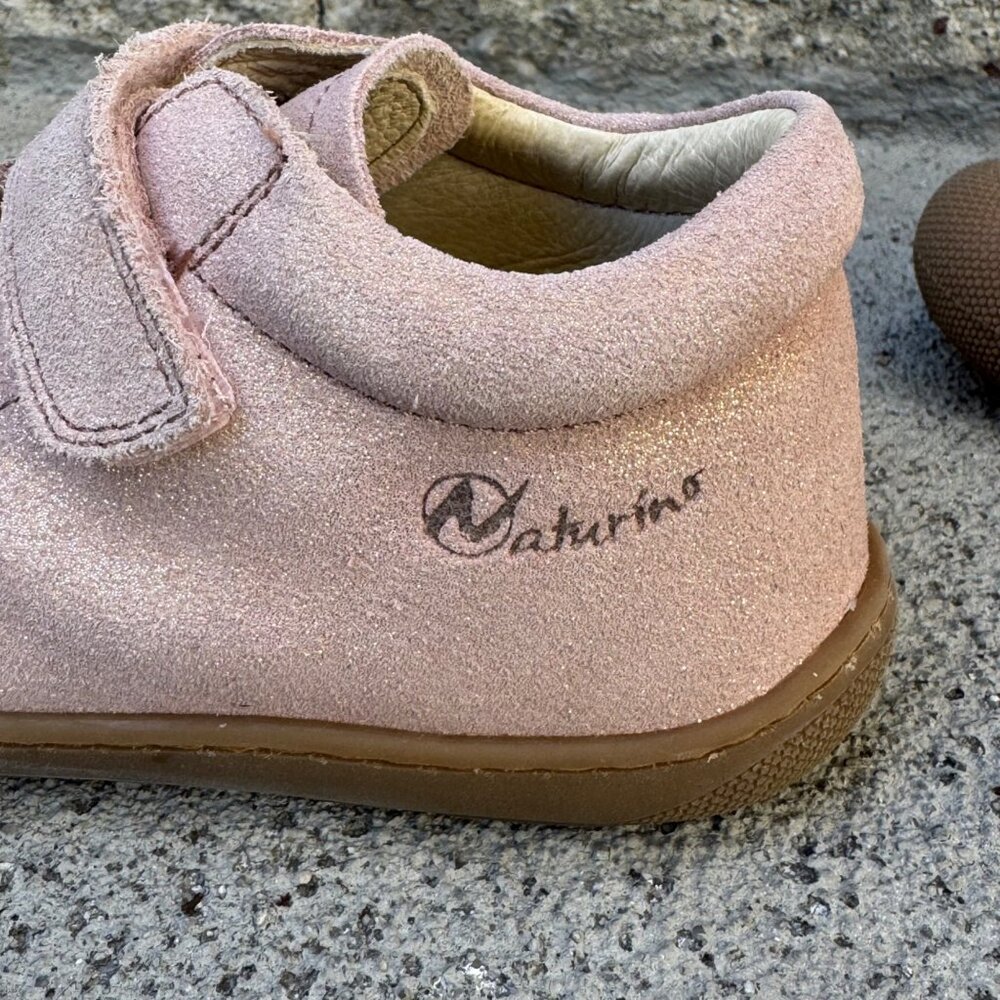 NATURINO Cocoon VL Shoes Girls 29 US 12 Pink Suede Glitter Sneakers Bootie Shoe - Picture 4 of 9